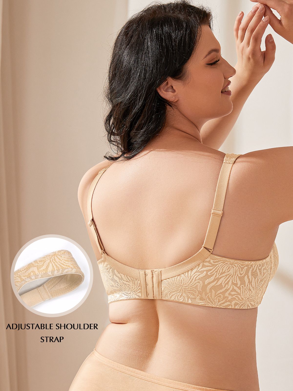 Minimizer Bra Non Padded Wire-free Dark Nude - WingsLove