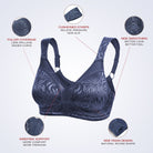 Minimizer Bra Non Padded Wire-free Grey Blue - WingsLove