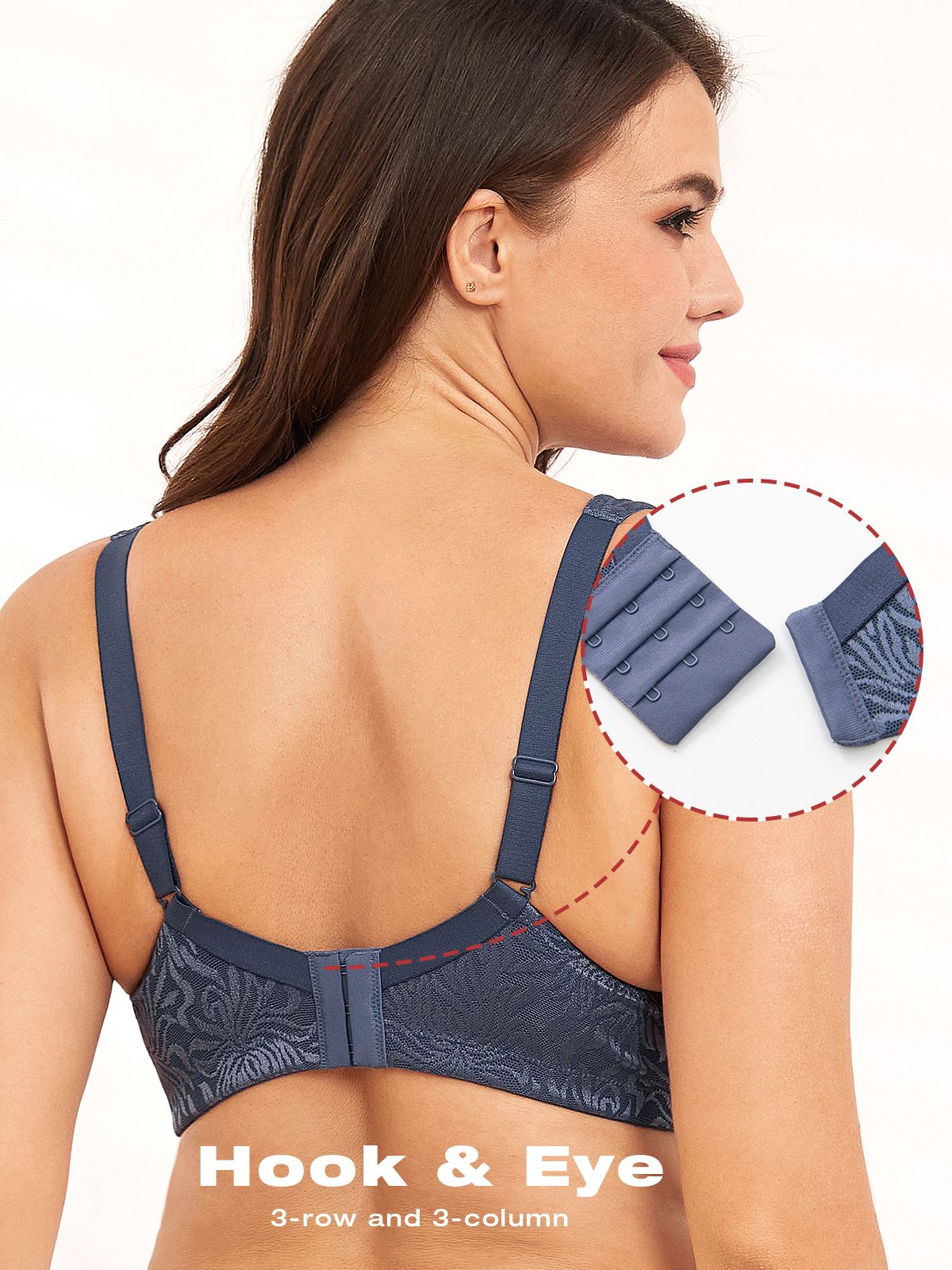 Minimizer Bra Non Padded Wire-free Grey Blue - WingsLove