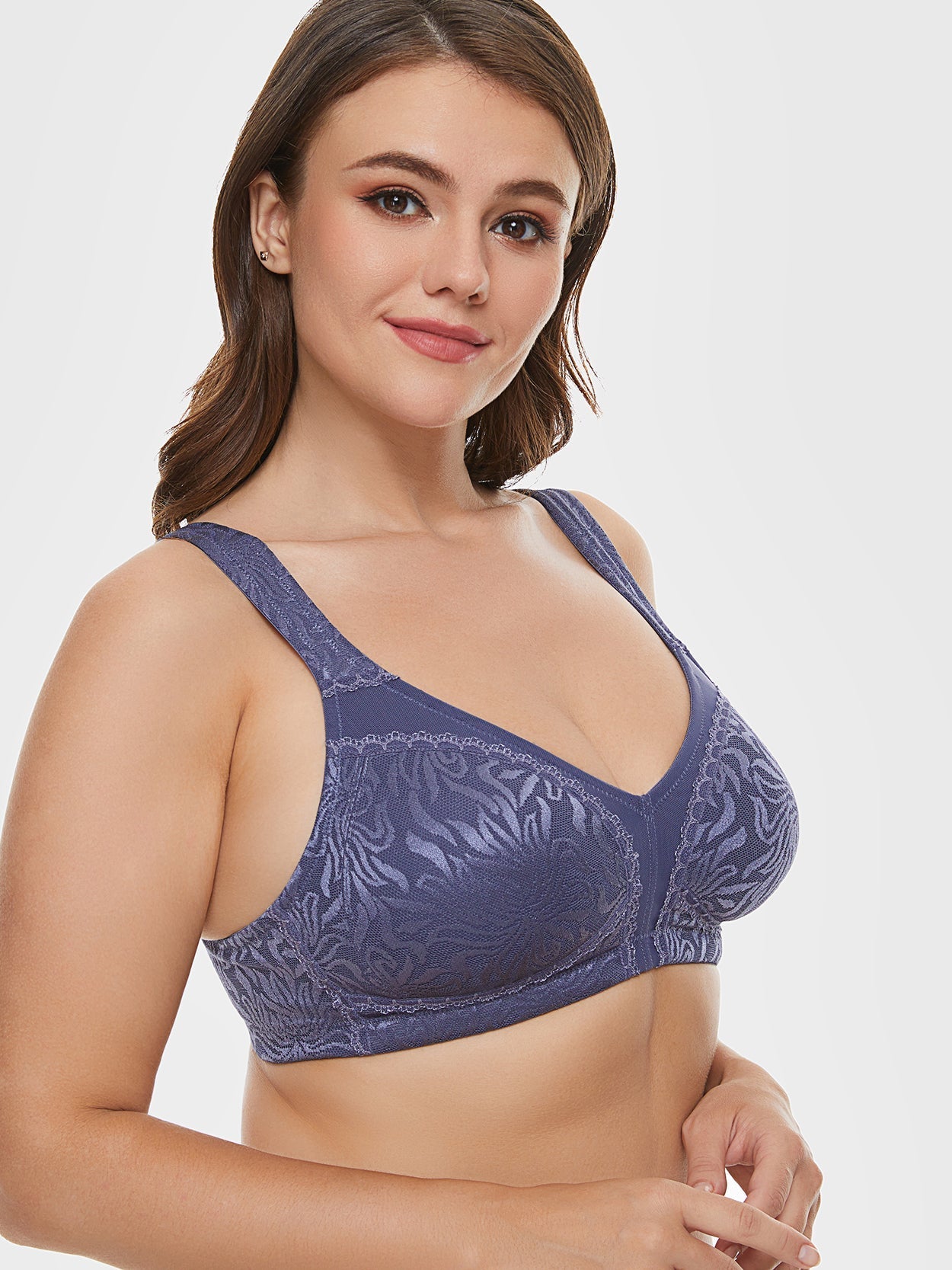 Minimizer Bra Non Padded Wire-free Grey Blue - WingsLove