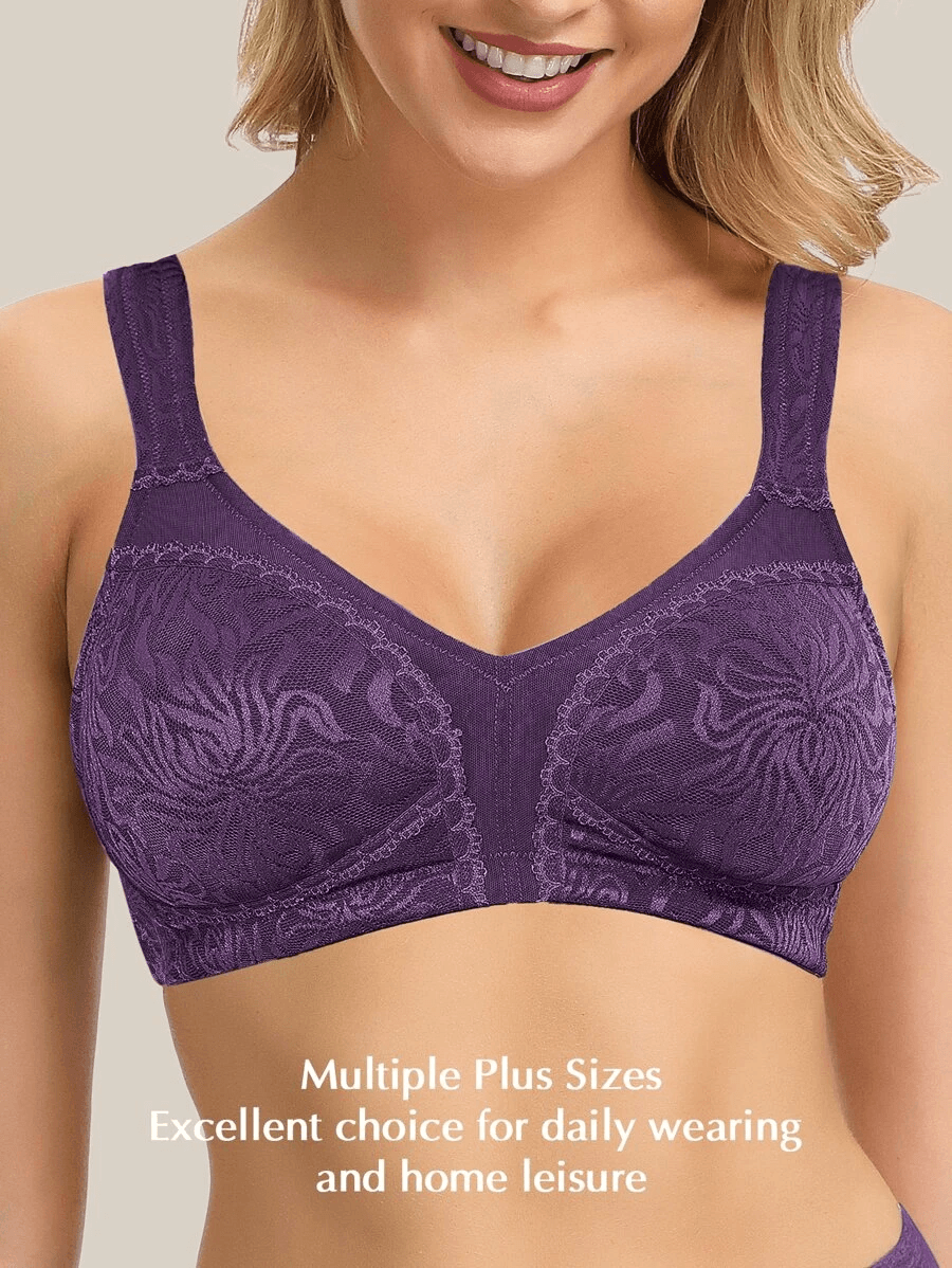 Minimizer Bra Non Padded- Wire-free Purple - WingsLove