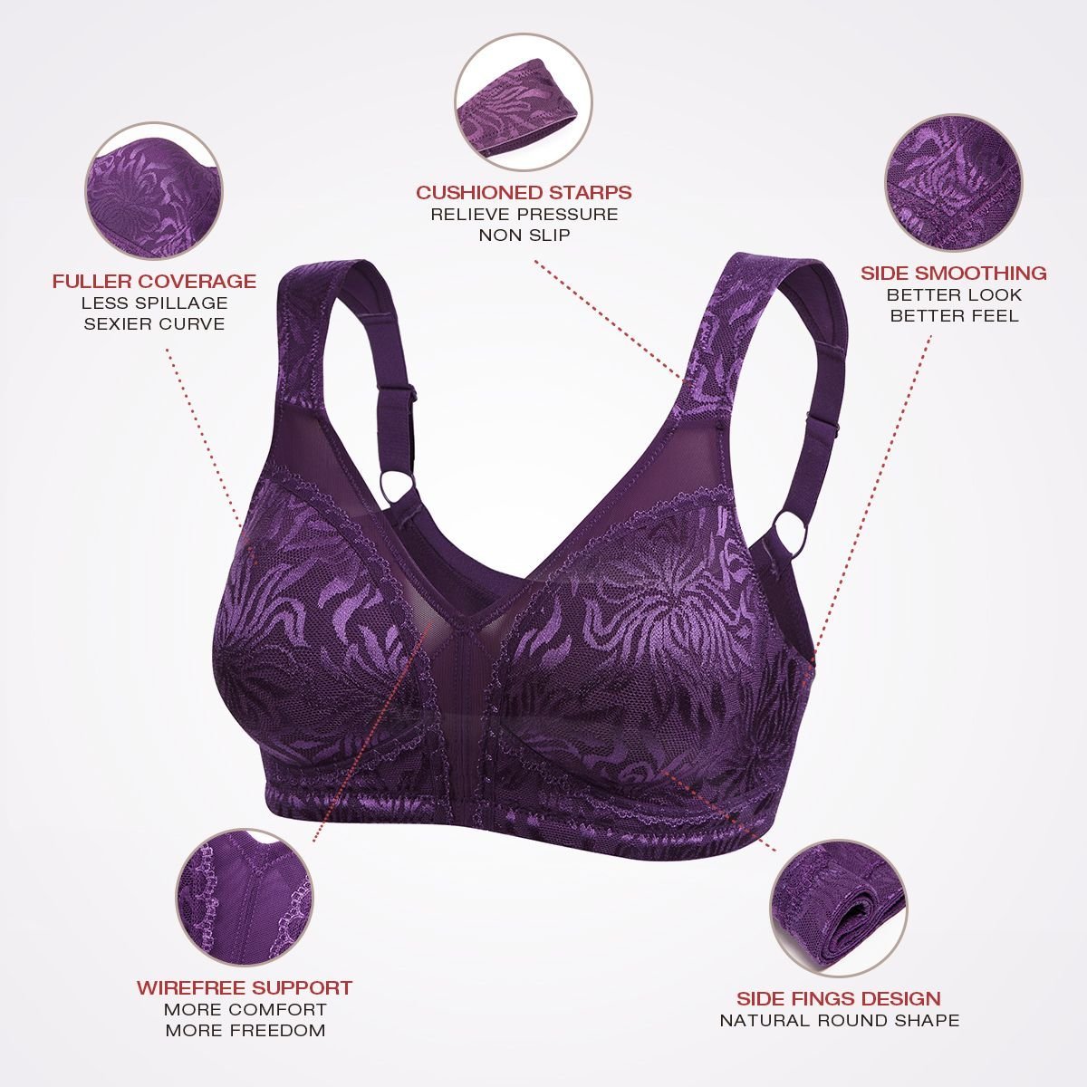 Minimizer Full Coverage Bra Non Padded Wire-free Toffee – WingsLove