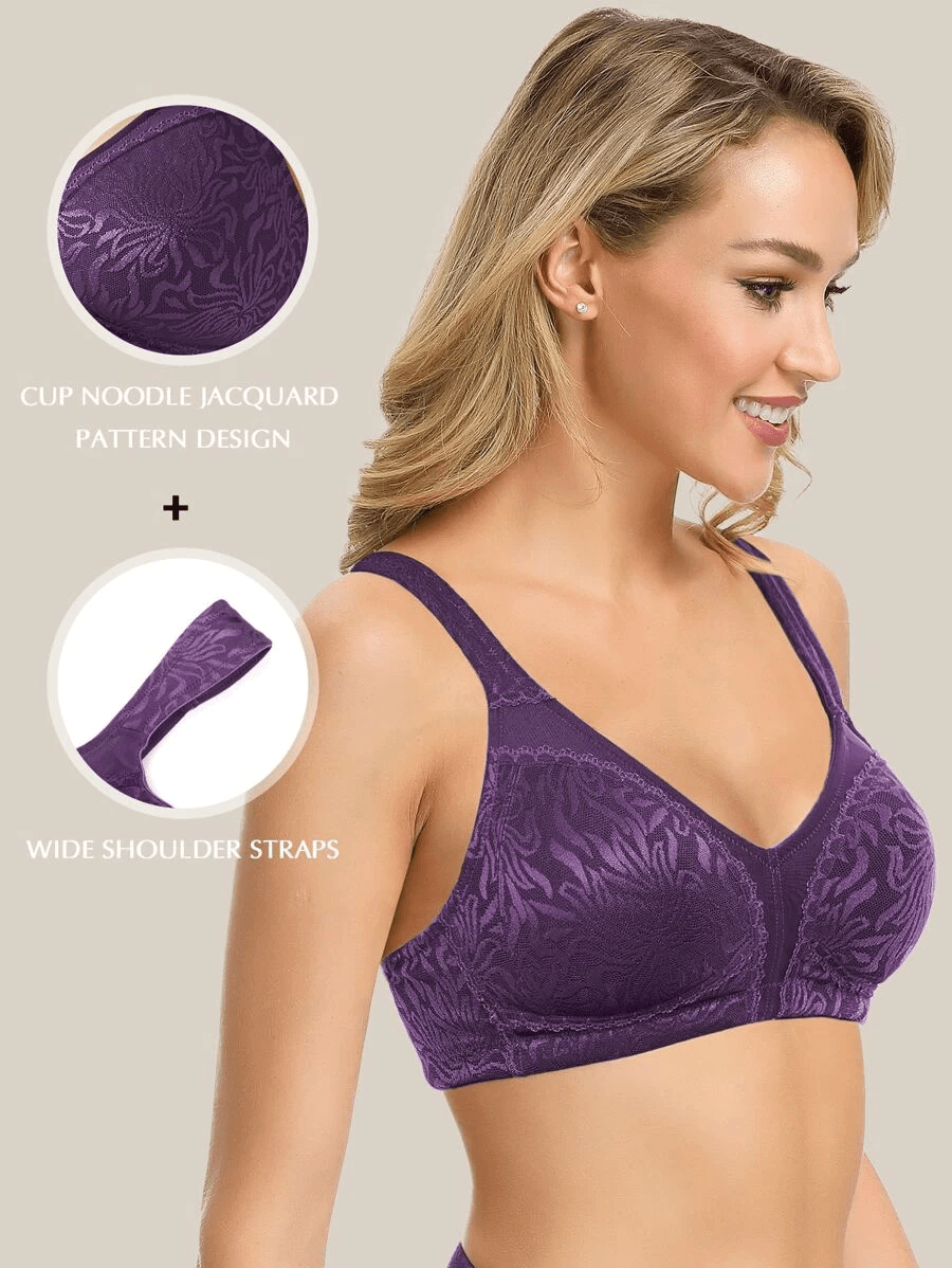 Minimizer Non Padded Wirefree Plus Size Bra Purple