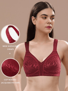 Minimizer Bra Non Padded Wire-free Wine Red - WingsLove