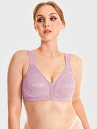 Minimizer Bra Wirefree Non Padded For Bigger Size Light Purlple - WingsLove