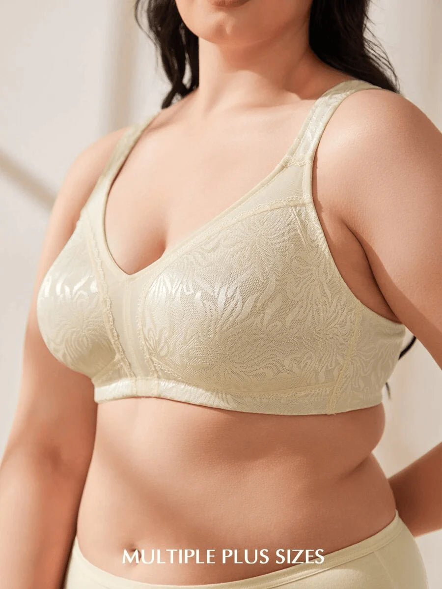 Women's Underwire Unlined Bra Minimizers Non-Padded Full Coverage Lace Plus  Size 44DD