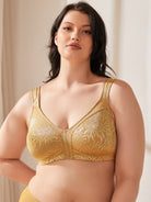 Plus Size Best Minimizer Bra Non Padded Wire-free Gold - WingsLove
