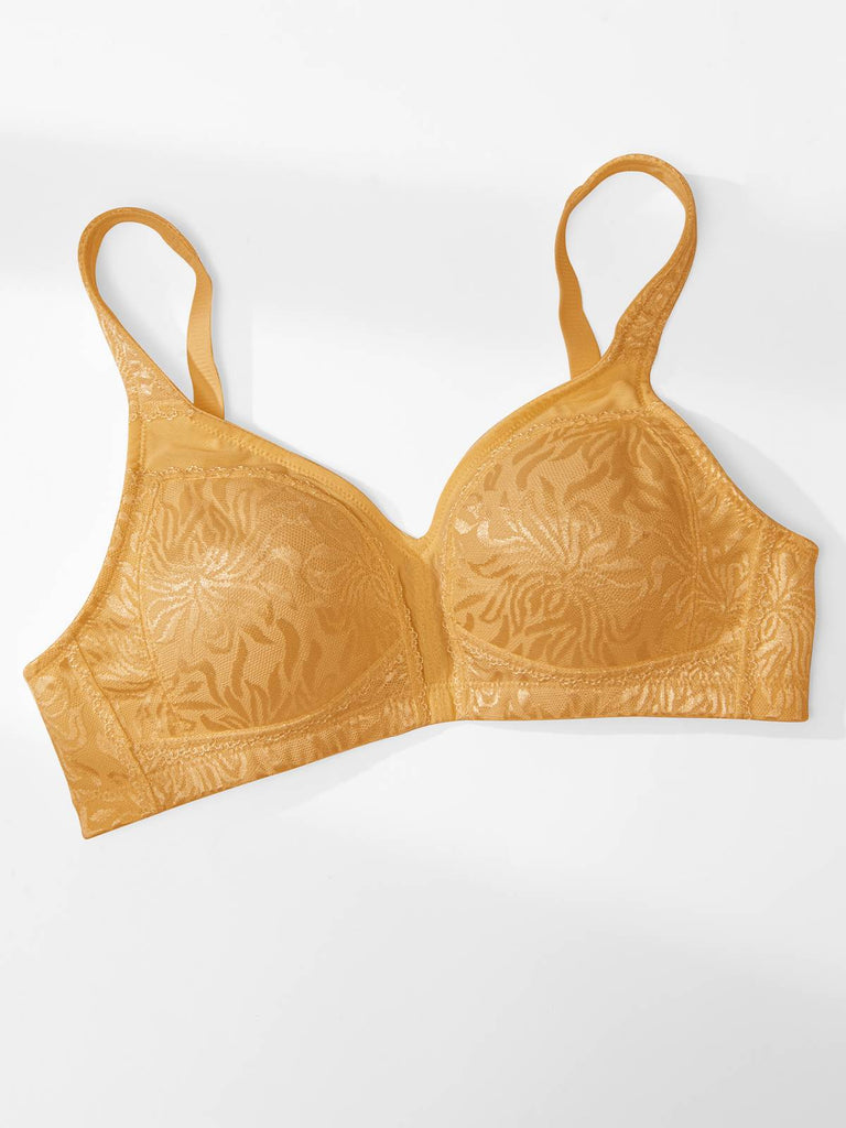 Plus Size Best Minimizer Bra Non Padded Wire-free Gold - WingsLove
