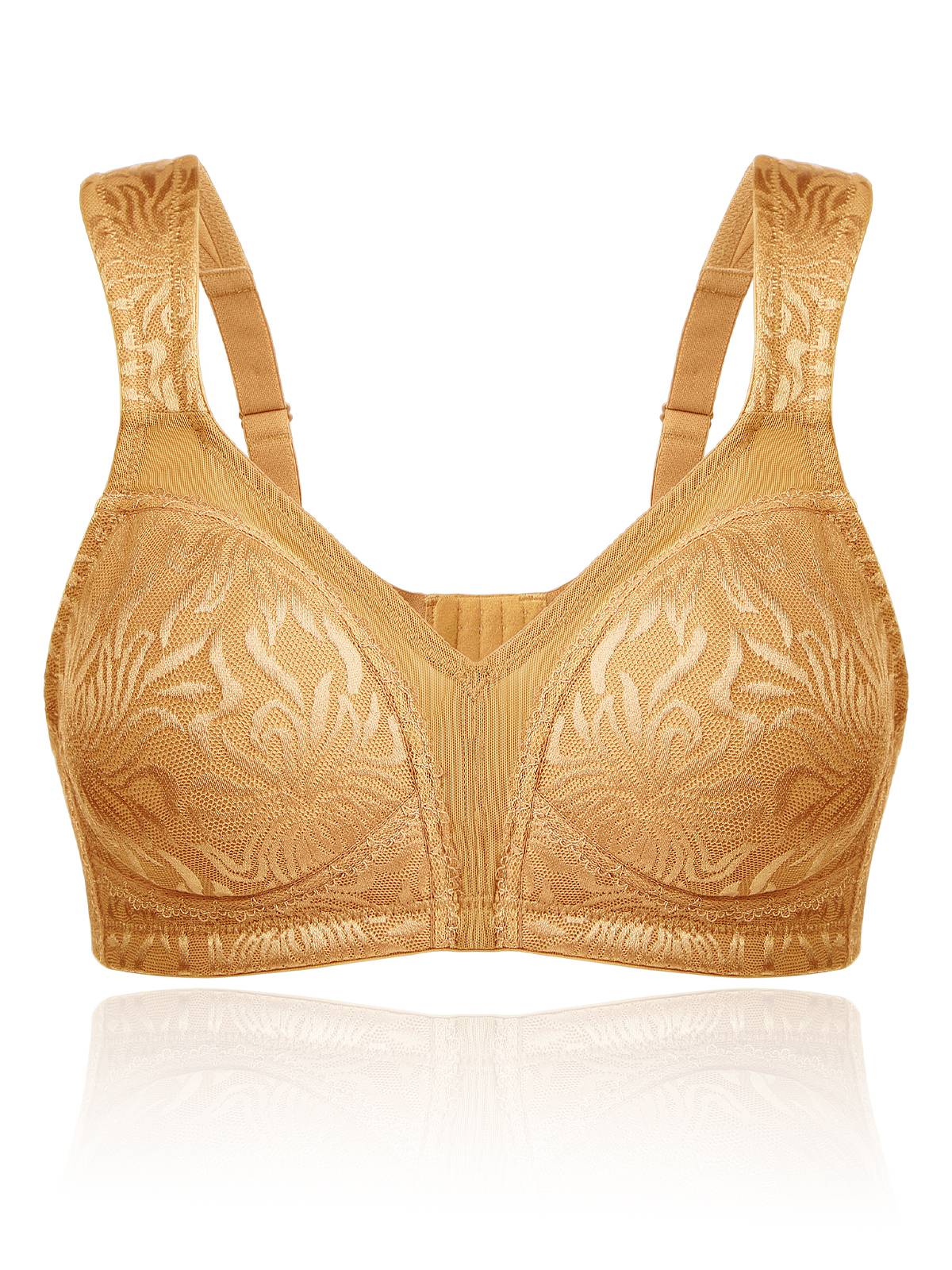 Plus Size Best Minimizer Bra Non Padded Wire-free Gold - WingsLove