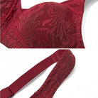 Plus Size Full Coverage Non Padded Minimizer Bra Wine Red - WingsLove