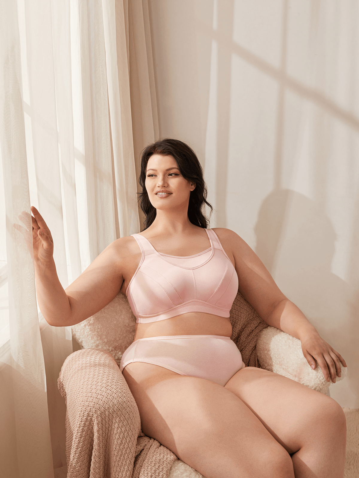 Plus Size High Impact Large Bust Full Coverage Workout Bras Pink