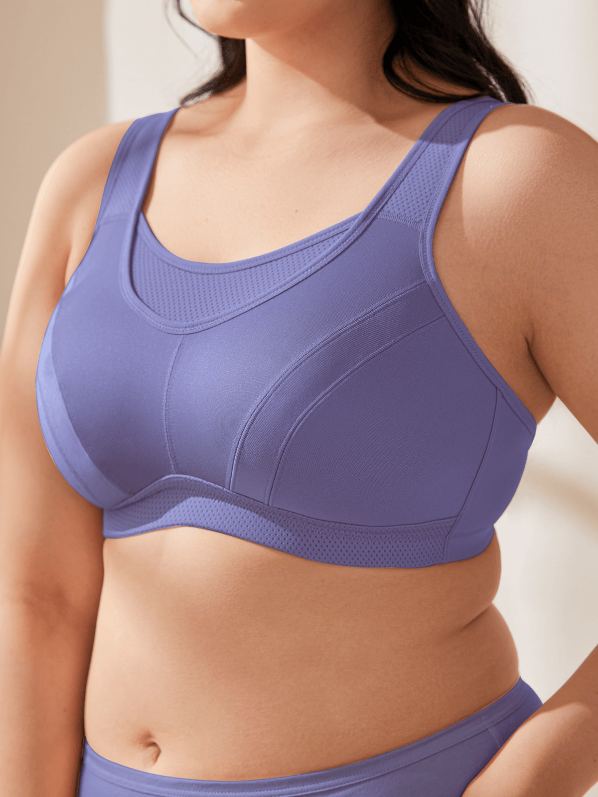 Plus Size High Impact Large Bust Full Coverage Workout Bras Purple