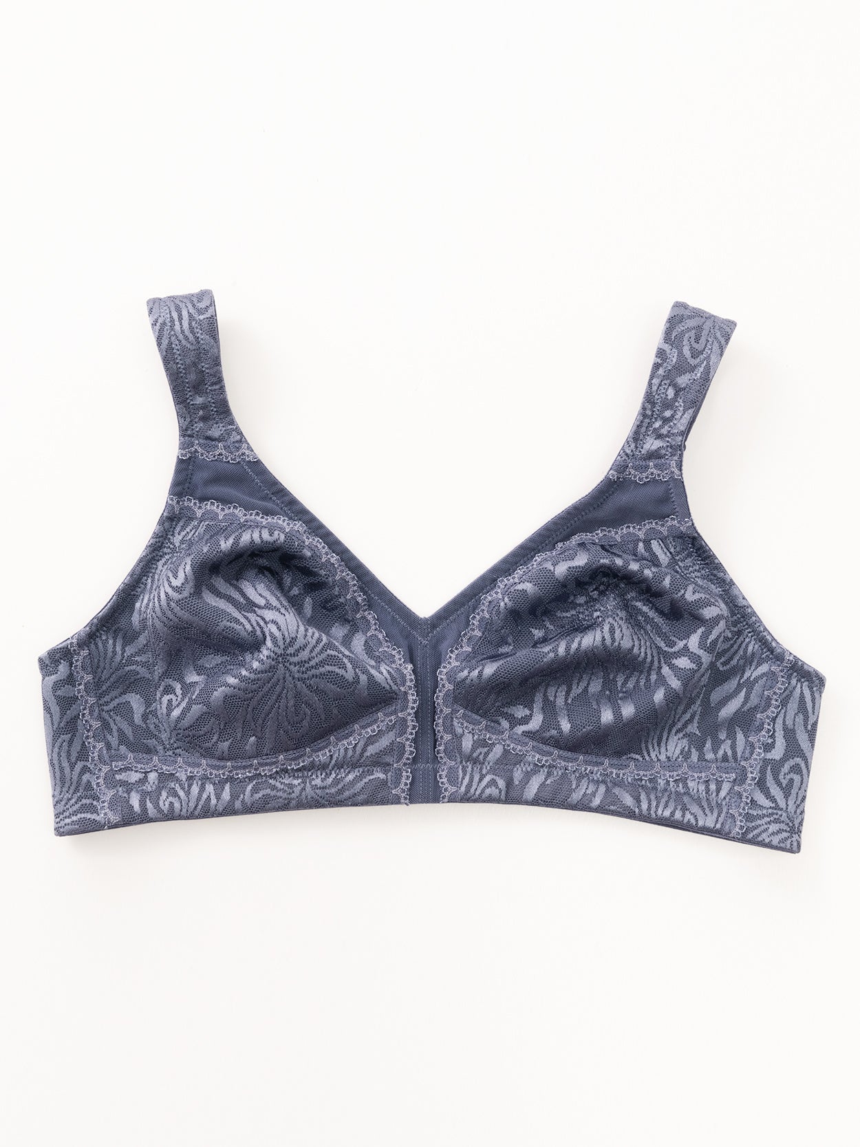 Plus Size Minimizer Bra Non Padded Wire-free Grey Blue - WingsLove