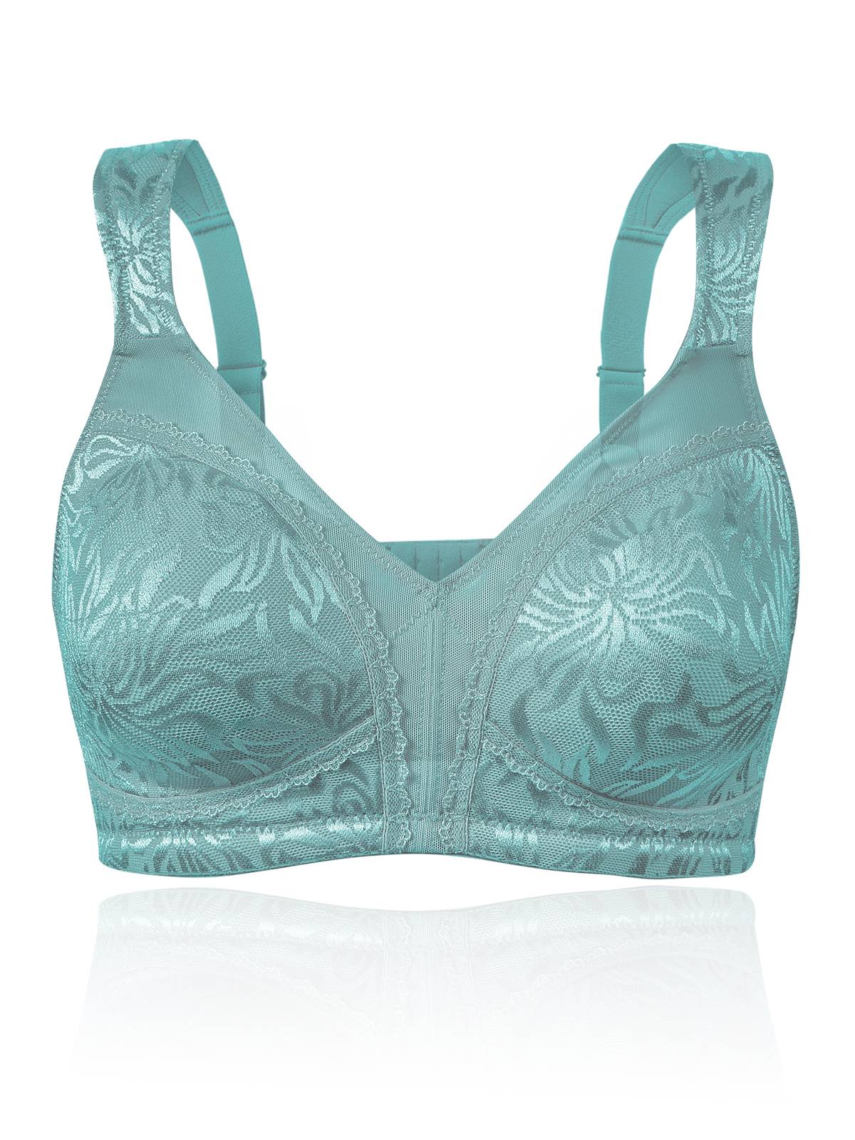 Plus Size Minimizer Bra Non Padded Wire-free Mint Green - WingsLove