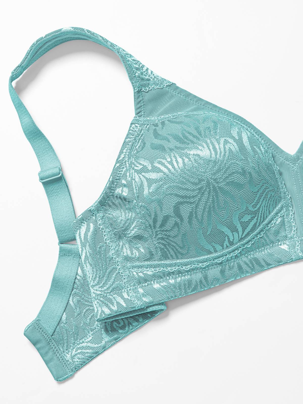 Plus Size Minimizer Bra Non Padded Wire-free Mint Green - WingsLove