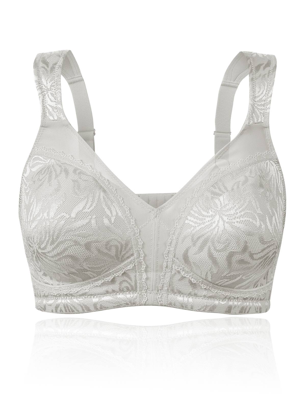 Buy Non-Padded Non-Wired Demi Cup Cat Print Bra in Light Grey