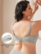 Plus Size Minimizer Bra Non Padded Wire-free Silver Gray - WingsLove