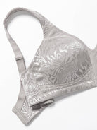 Plus Size Minimizer Bra Non Padded Wire-free Silver Gray - WingsLove