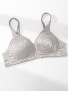 Plus Size Minimizer Bra Non Padded Wire-free Silver Gray - WingsLove