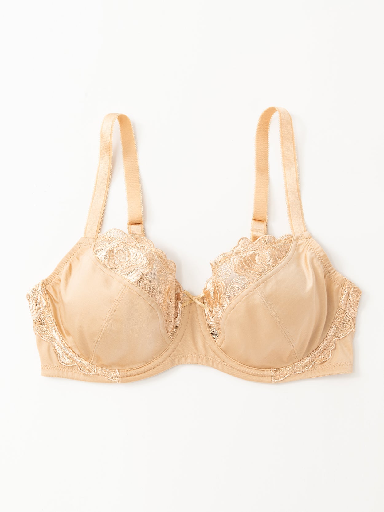 Plus Size See Through Unlined Underwire Lace Bra Nude