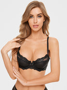 Plus Size See Through Unlined Lace Bra - WingsLove