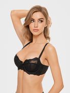 Plus Size See Through Unlined Lace Bra - WingsLove