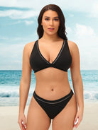 Plus Size Sexy Plunge V Two Piece Swimwear - WingsLove