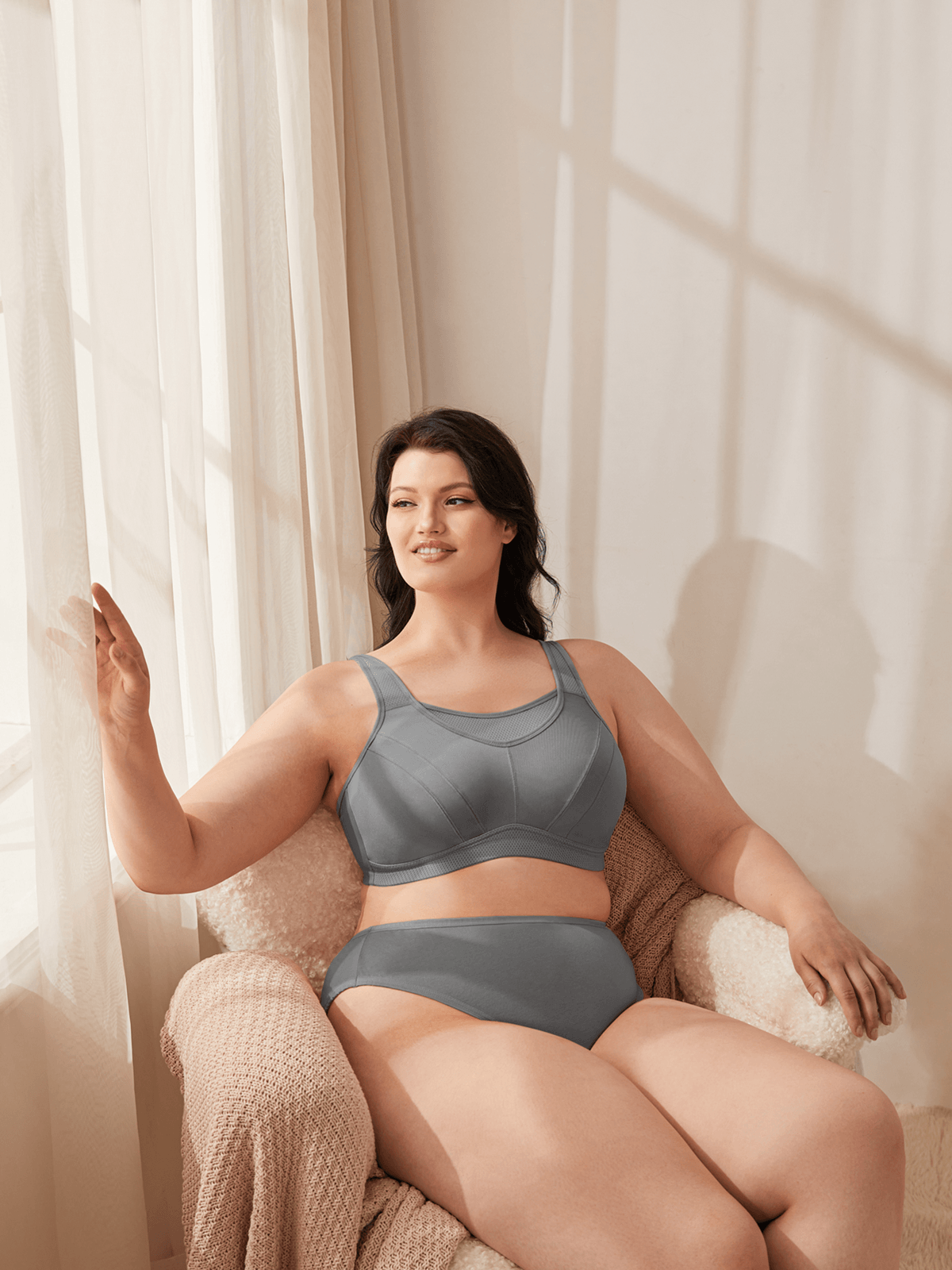 Plus Size High Impact Wire free Non Padded Sports Bra Gym Yoga