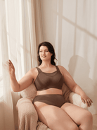 Plus Size Sorb Breathable Sports Bra Coffee Brown - WingsLove