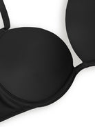 Push Up Deep V Plunge Underwire T-Shirt Bra Black - WingsLove