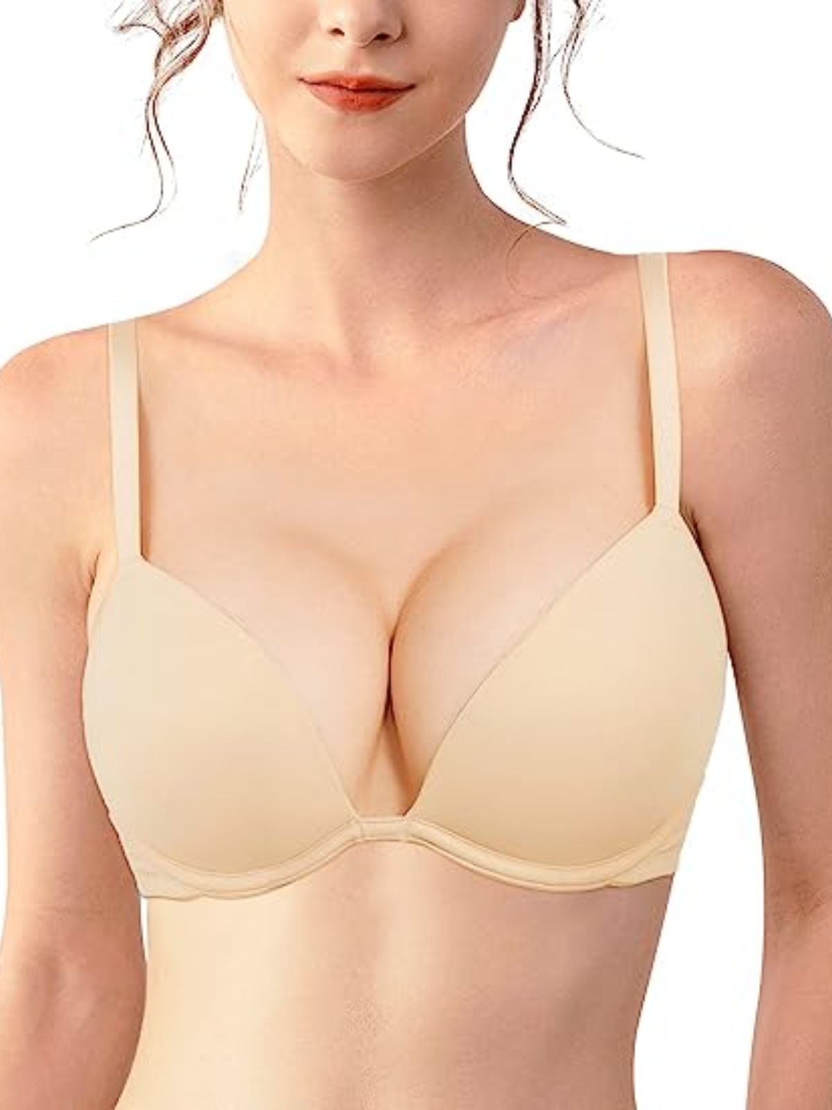 Buy Nude/White Smoothing Push-Up Plunge T-Shirt Bras 2 Pack from