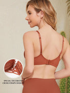 Push Up Floral Lace Underwire Bra Caramel - WingsLove