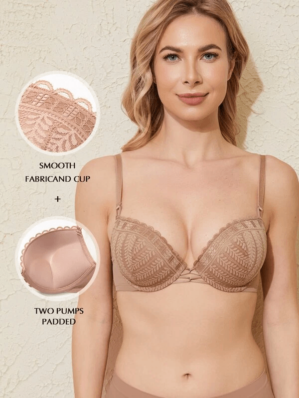 Wingslove Plus Floral Lace Wirefree Bra