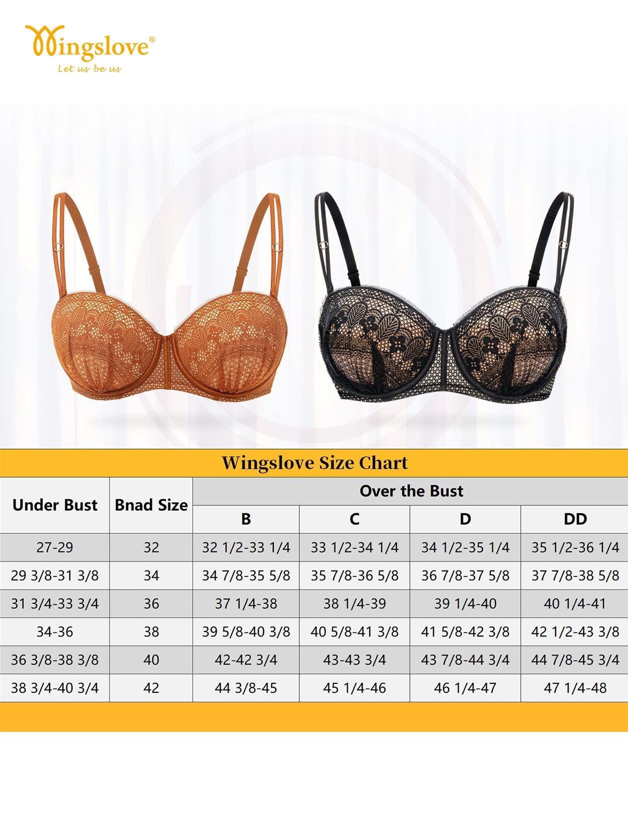 Women's Strapless Bras Lace Non Padded Underwired Multiway Bra 32