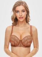 Push Up Full Figure Strapless Pleated Lace Multiway Bra - WingsLove