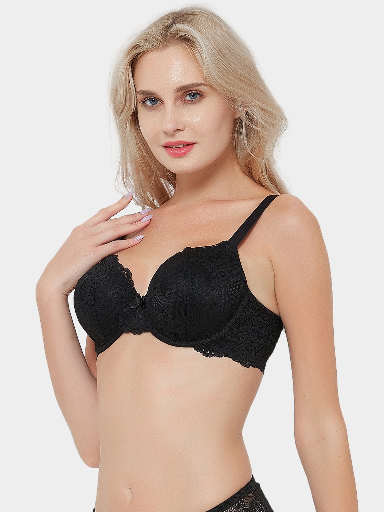 Push Up Lace Underwire Full Coverage Plus Size Bra – WingsLove