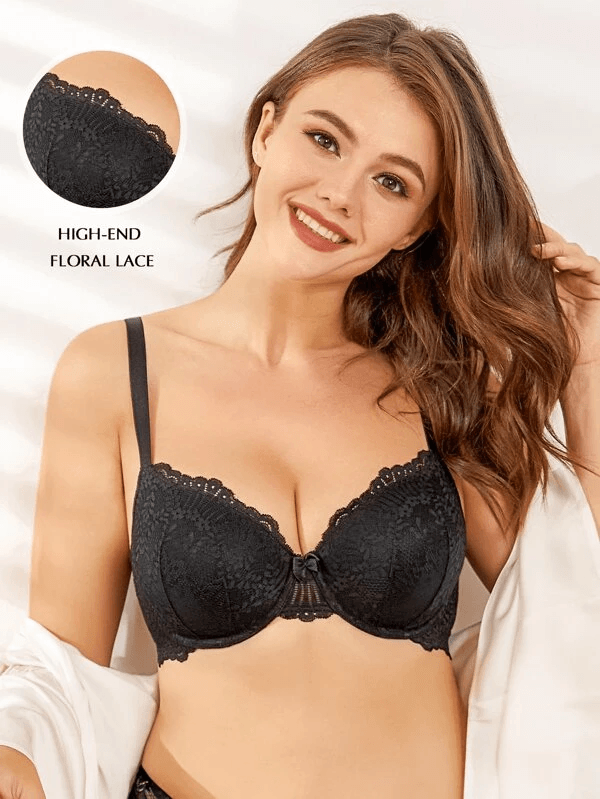 Wingslove Women's Sexy Lace Bra Plus Size Underwire Support Full Coverage  Lightly Padded Molded Cup, Grey, 44DD : : Clothing, Shoes &  Accessories