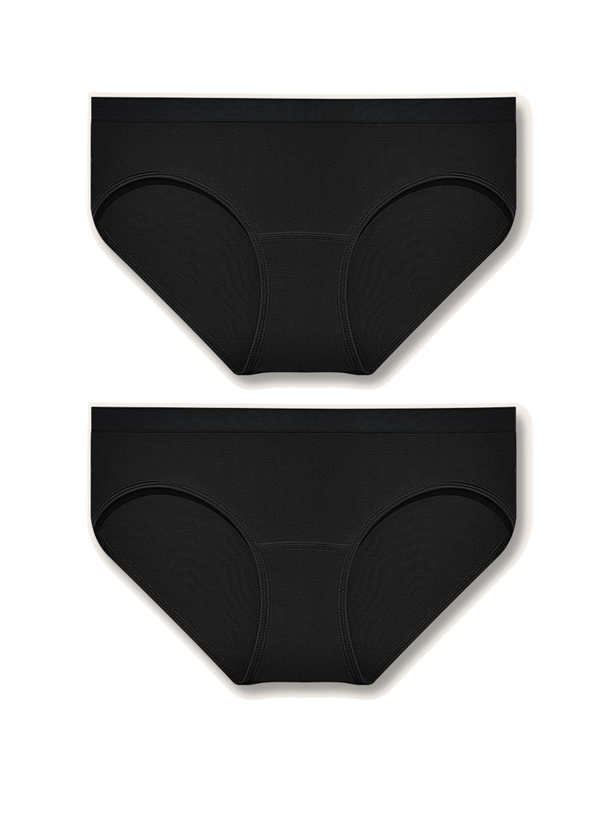 Seamless Panties Stretch Soft Underwear 2PCS Black