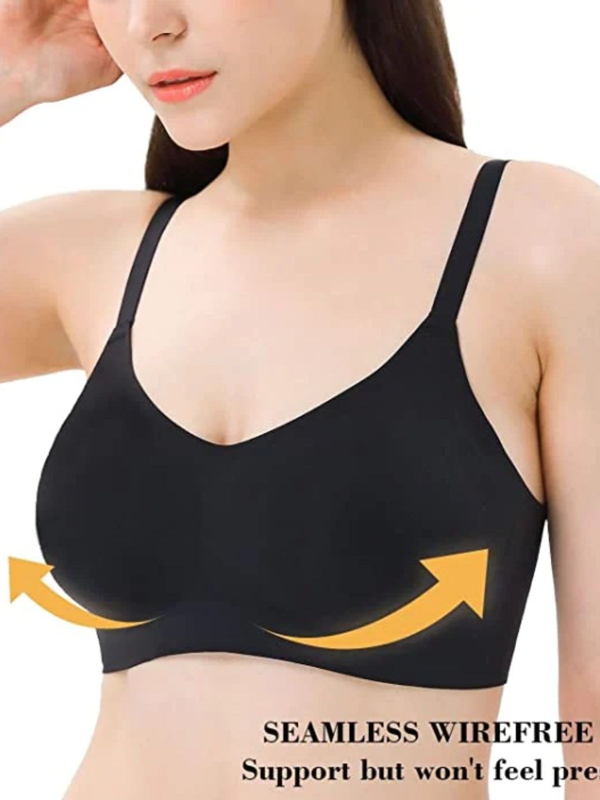 Vertvie Wireless Bras for Women Seamless Full Coverage Wirefree Sports Bra  Plus Size Bralette for Sleeping Workout Everyday Wear(1 PC- Black,S) at   Women's Clothing store