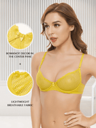 See Through 1/2 Cup Lace Underwire Demi Bra - WingsLove