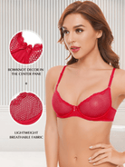 See Through 1/2 Cup Lace Underwire Demi Bra - WingsLove