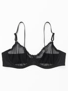 See Through 1/2 Cup Mesh Demi Shelf Underwired Bra - WingsLove