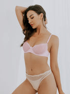 See Through 1/2 Cup Mesh Demi Shelf Underwired Bra - WingsLove