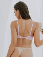 See Through 1/2 Cup Mesh Demi Shelf Underwired Bra - WingsLove