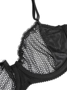 See Through 1/2 Cup Mesh Demi Shelf Underwired Bra - WingsLove