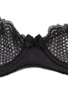 See Through 1/2 Cup Mesh Demi Shelf Underwired Bra - WingsLove