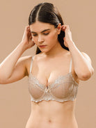 See Through Embroidered Underwire Bra - WingsLove