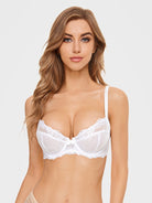 See Through Embroidered Underwire Bra - WingsLove