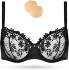 See Through Underwire Demi Sheer Bralette Black - WingsLove