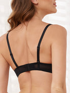 See Through Underwire Demi Sheer Bralette Black - WingsLove